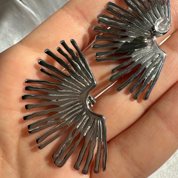 Anthropologie Jewelry - Anthropologe star new Silver Winged Earrings